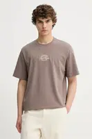 Bavlněné tričko Les Deux Glen pánské, hnědá barva, 1000196