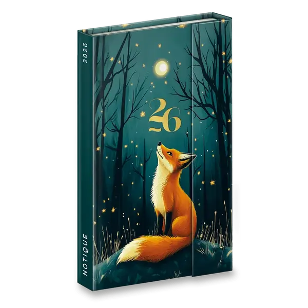 Magnetický týdenní diář Presco Notique 2026 - liška