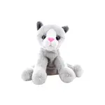 Kočka plyšová šedá 15 cm