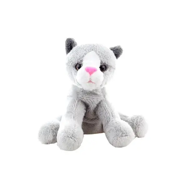 Kočka plyšová šedá 15 cm