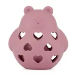 PETITE&MARS Hračka silikonová s chrastítkem Bear Basil Dusty Rose 0m+