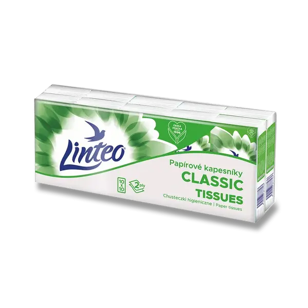 Papírové kapesníky Linteo - 2vrstvé, 10 × 10 ks