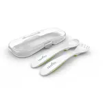 Vidlička a lžička v krabičce, Pastel green