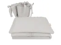 Baby Nellys 3-dílná sada Mantinel s povlečením, Royal - šedá