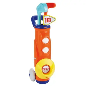 Golfový vozík s holemi a míčky