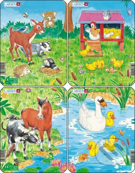 Roztomilé zvieratká (M1) (Sada 4 puzzle) - puzzle z kategorie Naučné puzzle