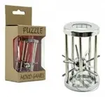 Hlavolam - ježek v kleci kovový chromovaný - hra z kategorie Domino, hlavolamy