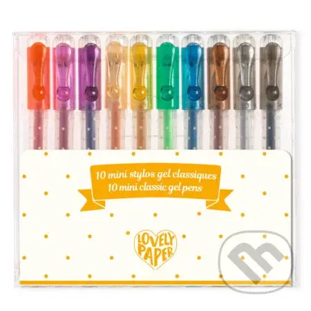 Mini gélové perá, klasické farby, 10 ks