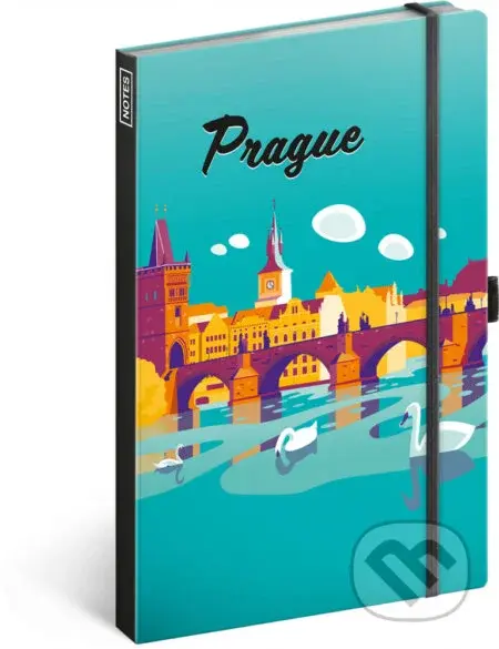 Notes Prague (linkovaný s gumičkou na uzavření)