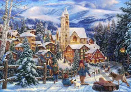 Chuck Pinson - Sledding To Town - puzzle z kategorie Umělecké