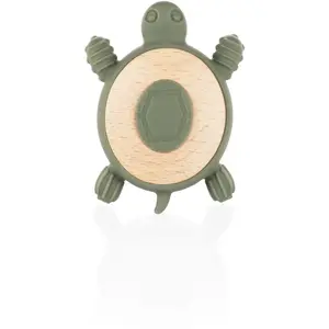 Zopa Silicone Wooden Teether Turtle hryzadielko 0 m+ Forest Green 1 ks