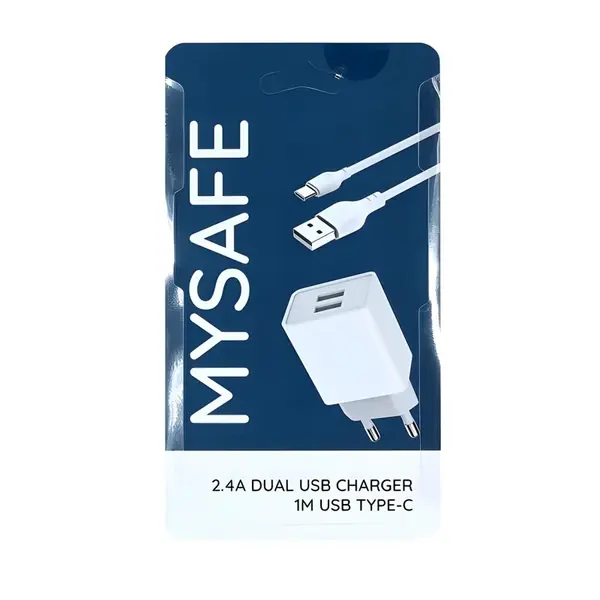 Nabíjačka MySafe Ch24A - 1m - Kábel Typ C 2,4A - Biela H26676