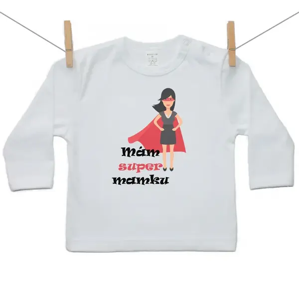 Boodyy Tričko s dlhým rukávom Mám super mamku 86 (12-18 mesiacov)