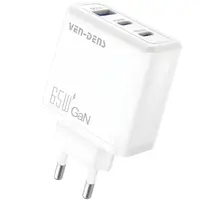 65W Rýchlonabíjací Adaptér s 3-Portovým Výstupom - Biela H34854