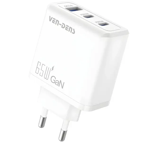 65W Rýchlonabíjací Adaptér s 3-Portovým Výstupom - Biela H34854