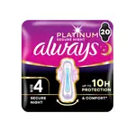 Always Platinum Secure Night hygienické vložky s krídelkami 20ks, veľkosť 4
