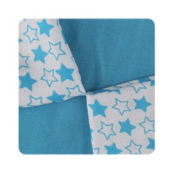 XKKO Bambusové obrúsky 30x30 - Little Stars Cyan Mix (9ks)