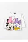 LC Waikiki Crew Neck Long Sleeved Minnie Mouse Printed Baby Girl's T-Shirt