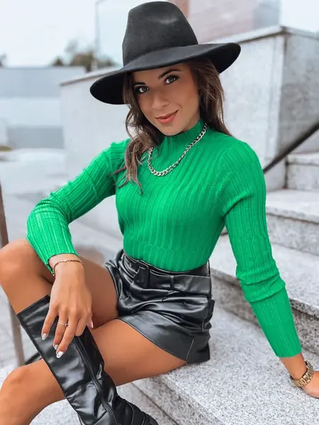 Dámský svetr s rolákem OASIS Barva zelená DSTREET