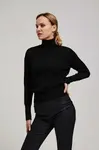 Marisse Thin Turtleneck Sweater, Black