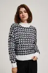 Marisse Black And White Turtleneck Sweater