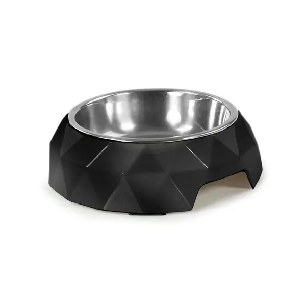 Melaminová miska pre psa Diamond čierna 2 v 1, Objem misky: 0,35