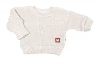 Rastúci oversize pletený svetrík pre bábätko, svetlý béžový, veľ. 80/86