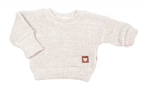 Rastúci oversize pletený svetrík pre bábätko, svetlý béžový, veľ. 80/86