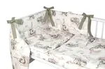 3-dielna sada mantinel s obliečkami, Slon a Dúha, biela/sivá, 135x100 cm