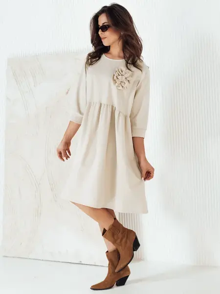 Midi šaty NALERA Barva béžová DSTREET