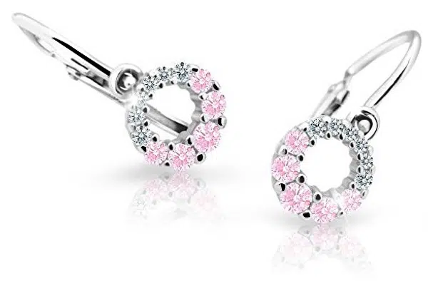 Cutie Jewellery Detské náušnice z bieleho zlata C2154-10-X-2 ružová