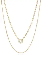 Viceroy Dvojitý pozlátený náhrdelník Elegant 13037C100-36