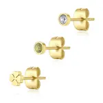 S'Agapõ Súprava troch pozlátených náušníc Lucky CLICK SCK168