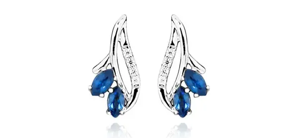 Silver Cat Módne náušnice so zirkónmi a zafírovým sklom SC386