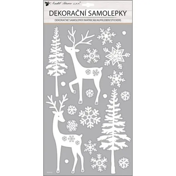 Anděl Samolepka jelene s glitrami 24 x 47 cm