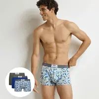 DIM VIBES BOXER 3x - Men's Fashion Boxer Shorts 3 pcs - Blue - Grey - Light Blue