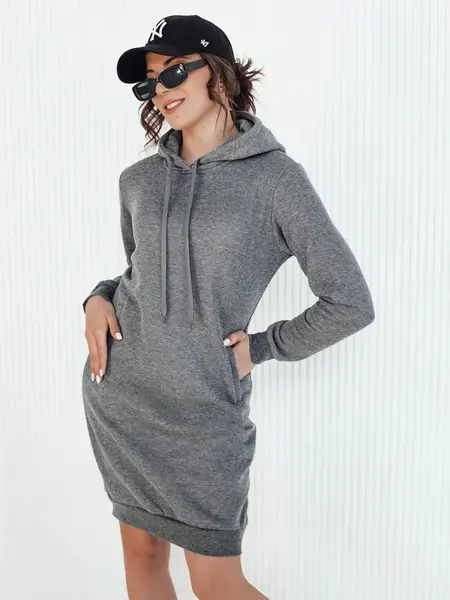 Dámské mikinové šaty GARNET tmavosivé Dstreet