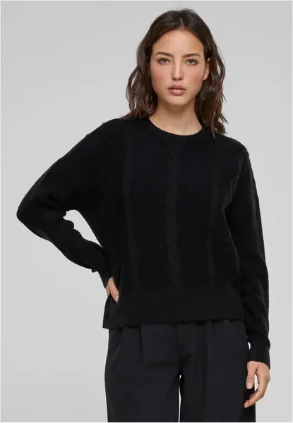 Women's cable knitted sweater black