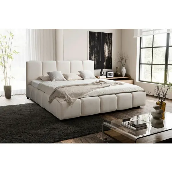 MID.YOU ČALOUNĚNÁ POSTEL, 180/200 cm, béžová