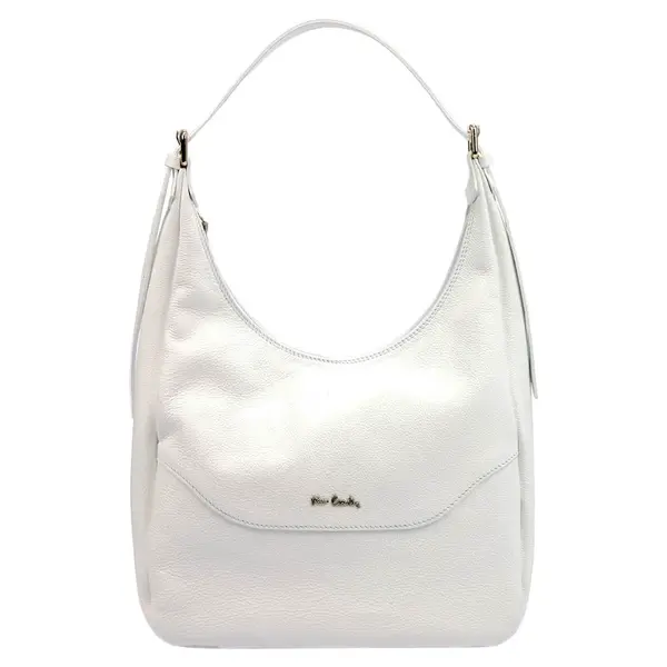 Dámska kožená kabelka Pierre Cardin Petras - biela