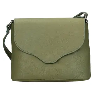 Dámska kožená crossbody kabelka Italia Alice - zelená