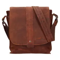 Pánska kožená taška cez rameno Greenwood Jake - hnedá