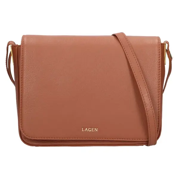 Dámska kožený kabelka Lagen Davuda - hnedá
