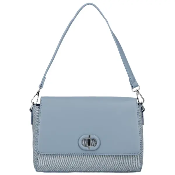 Elegantní dámská koženková kabelka na rameno Ciri, světle modrá