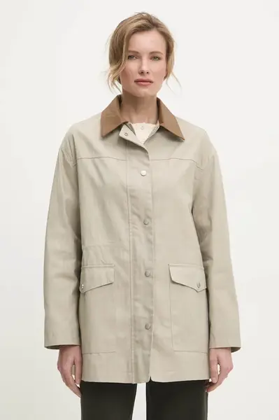 Bunda Answear.LAB béžová barva, přechodná