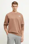 Mikina The North Face Essential pánská, hnědá barva, s aplikací, NF0A89ET6IH1