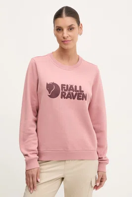 Tepláková mikina Fjallraven Fjällräven Logo růžová barva, s potiskem, F84143