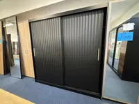 Šatní skříň Abi Riflo Wave - šířka 200 cm - černá/černá