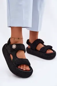 Ozdobené dámske platformové sandále GOE