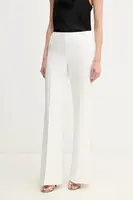 Kalhoty Ermanno Firenze dámské, bílá barva, široké, high waist, 56TP004EV7